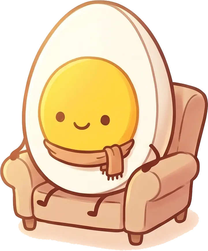 Illustration of a hard boiled egg