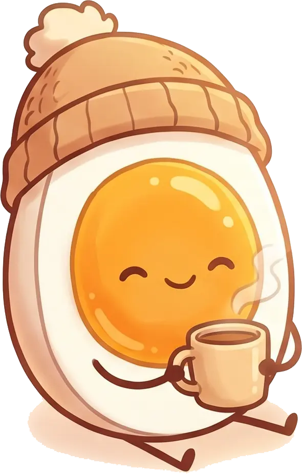 Illustration of a jammy egg