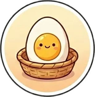 Hard egg sticker